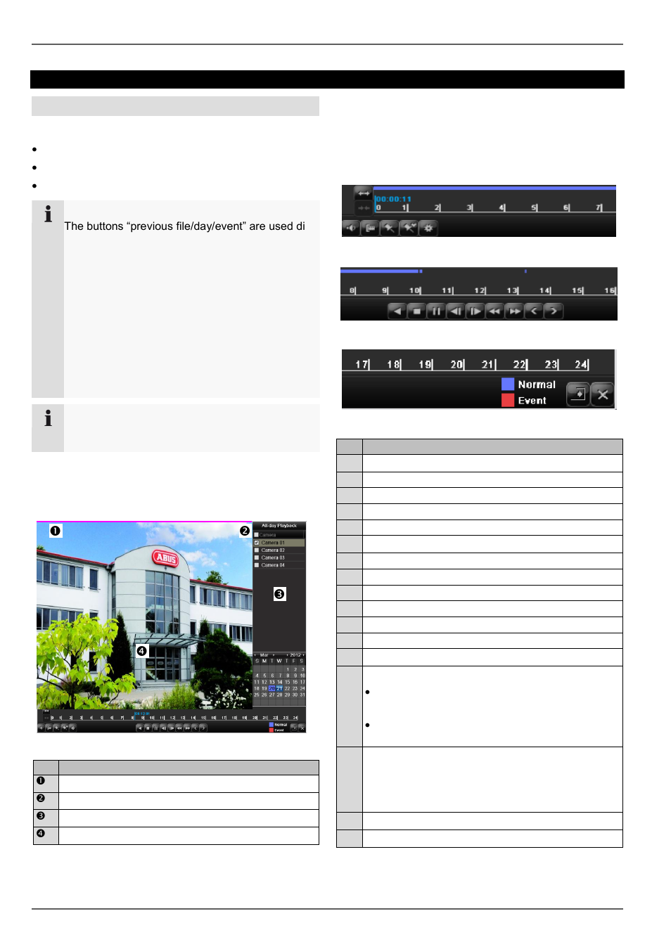 Fehler! kein gültiges resultat für tabel- le, Playback | ABUS TVVR41210 Operating instructions User Manual | Page 79 / 409