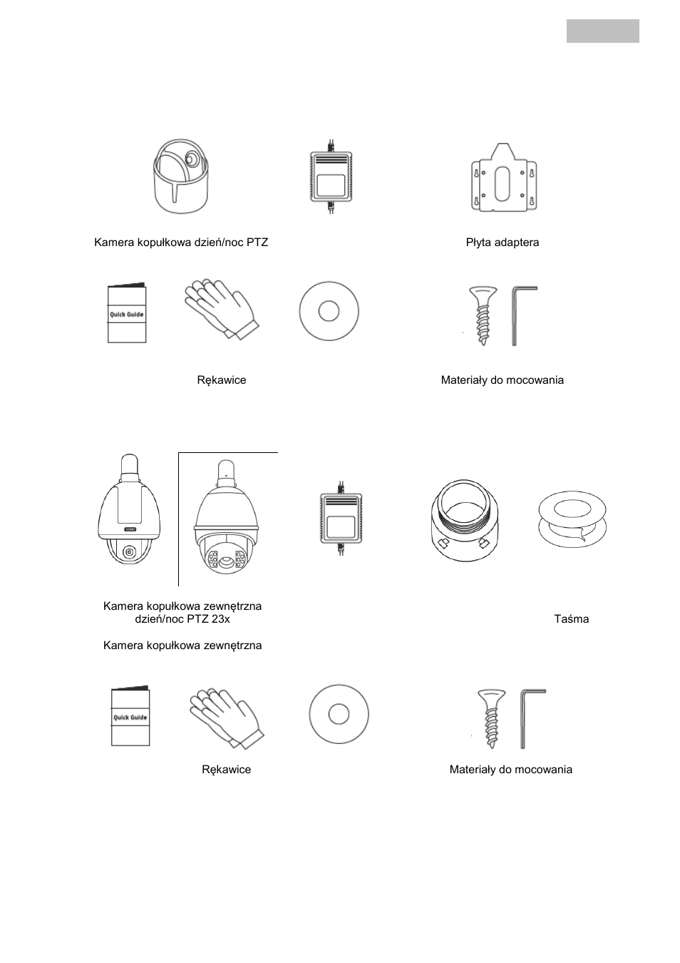 Polski 2. zakres dostawy | ABUS TVCC81500 Quick Operating instructions User Manual | Page 124 / 146