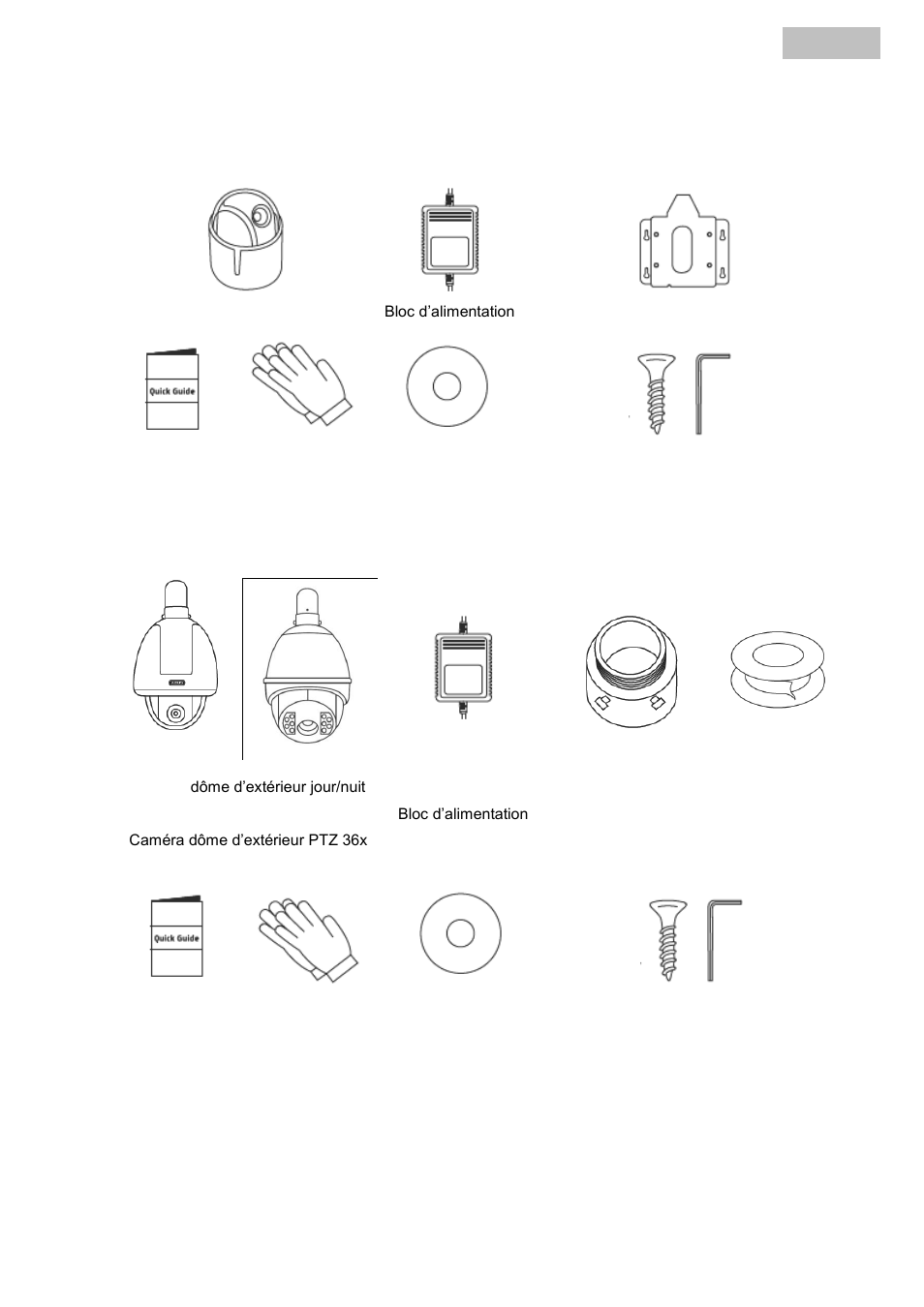 Français 2. étendue de la livraison | ABUS TVCC81500 Quick Operating instructions User Manual | Page 52 / 146