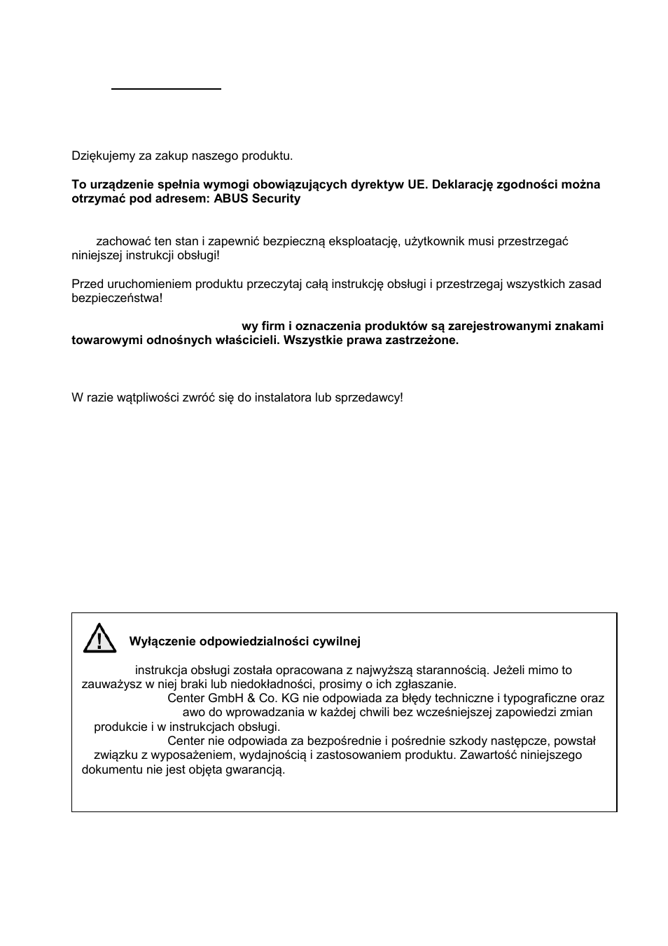 Wprowadzenie | ABUS TVCC81500 Operating instructions User Manual | Page 117 / 139