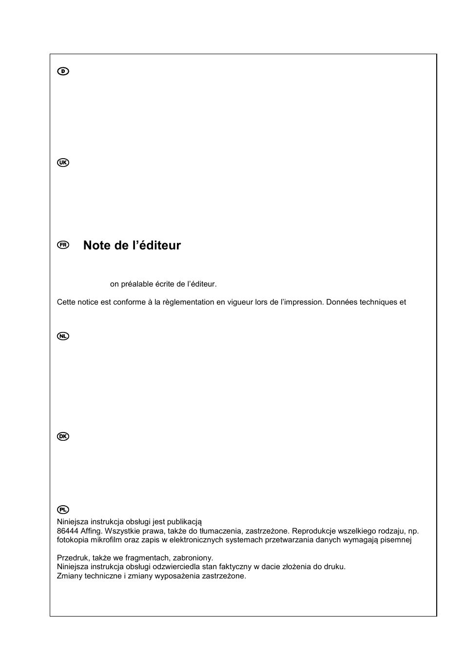 D impressum, Imprint, Impressum | Nota redakcyjna | ABUS TVCC81500 Operating instructions User Manual | Page 139 / 139