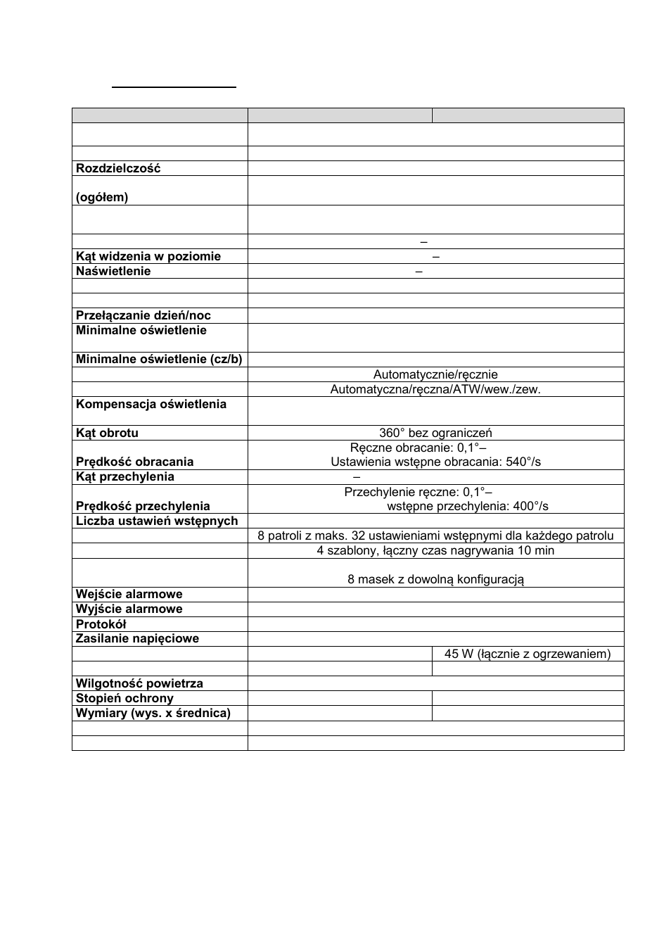 Dane techniczne | ABUS TVCC81000 Operating instructions User Manual | Page 138 / 139