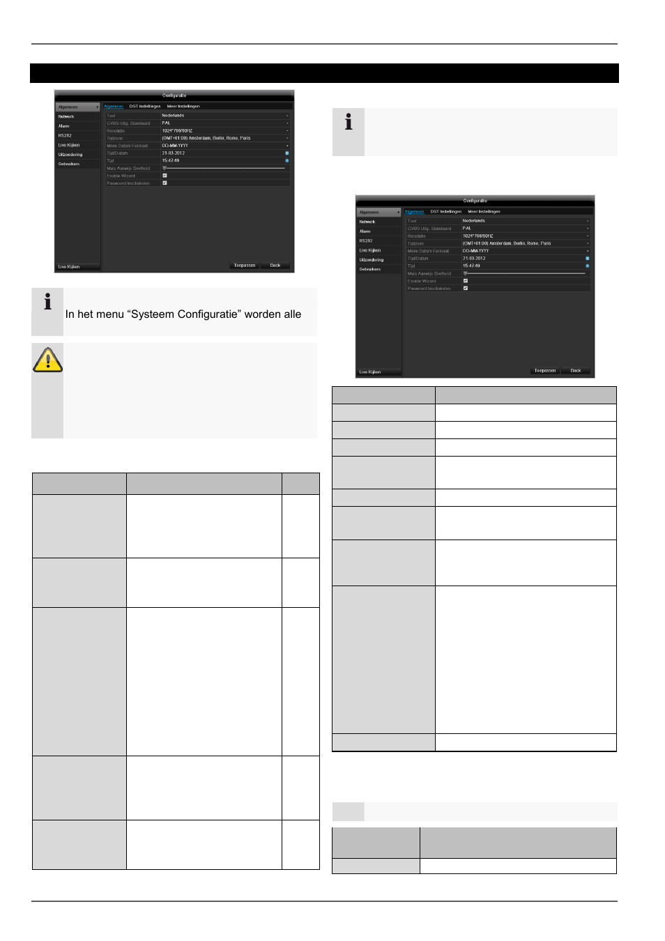 System configuratie, Algemeen, Hoofd menu | Overzicht | ABUS TVHD80110 Operating instructions User Manual | Page 141 / 408