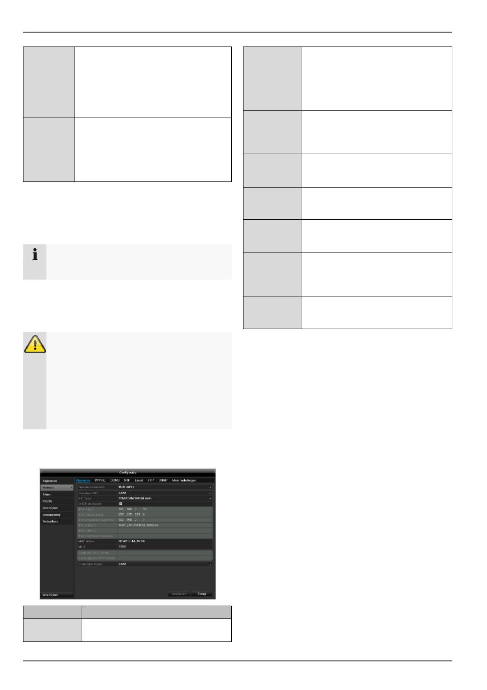 Opbouw van het netwerk, Netwerkconfiguratie, Hoofd menu | ABUS TVHD80110 Operating instructions User Manual | Page 143 / 408