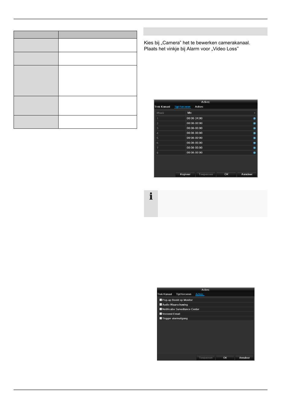Hoofd menu, Videoverlies | ABUS TVHD80110 Operating instructions User Manual | Page 153 / 408