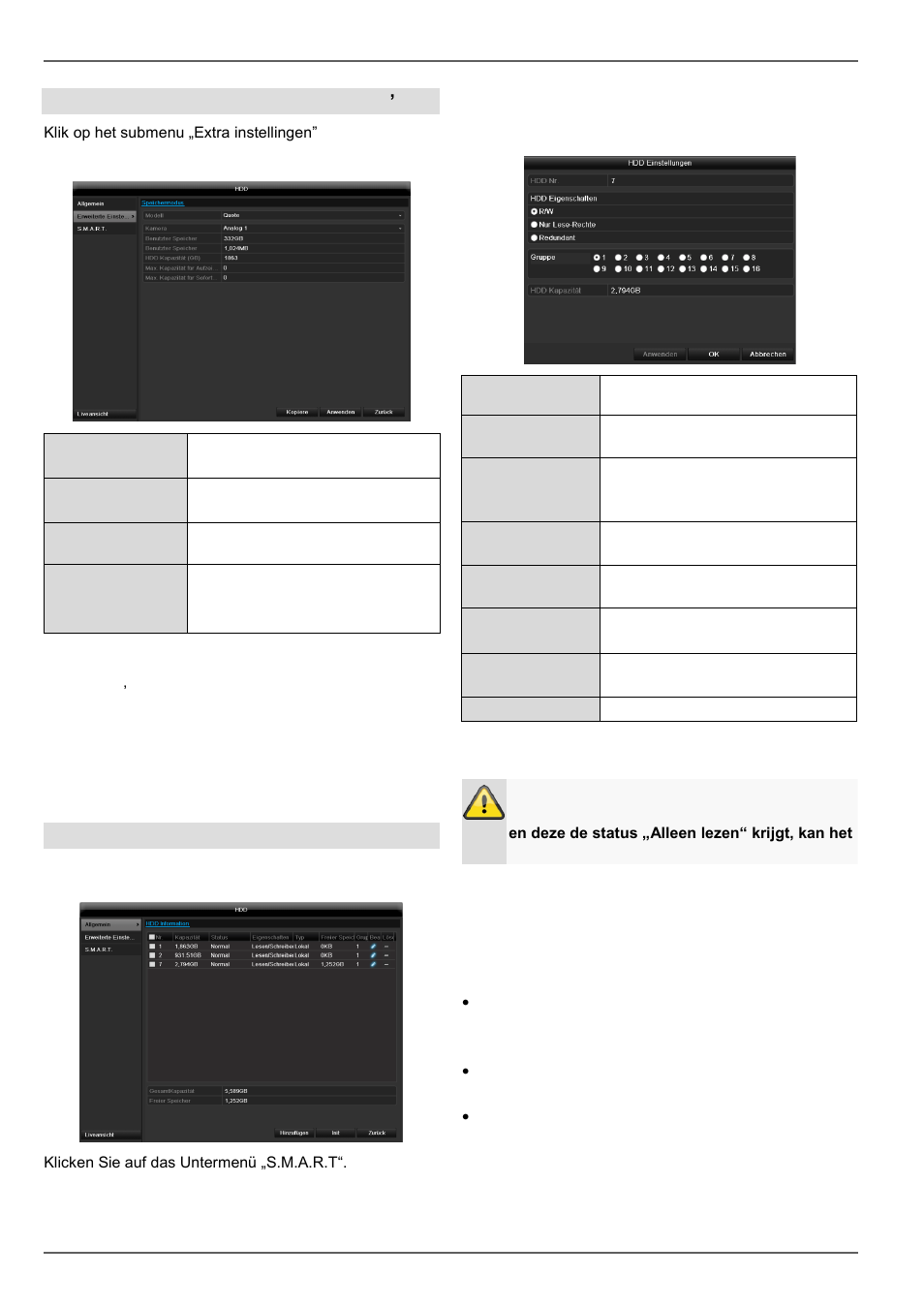 Status harde schijf controleren, Harde-schijfinstellingen van de camera ’s, S.m.a.r.t | ABUS TVHD80110 Operating instructions User Manual | Page 159 / 408