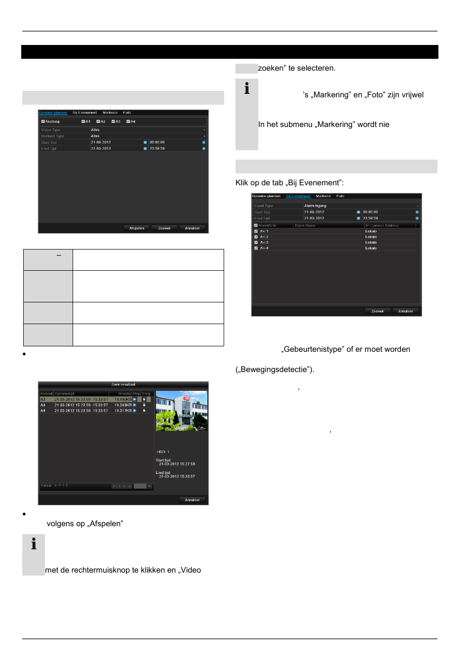 Afspelen, Opname plannen, Bij evenement | ABUS TVHD80110 Operating instructions User Manual | Page 161 / 408