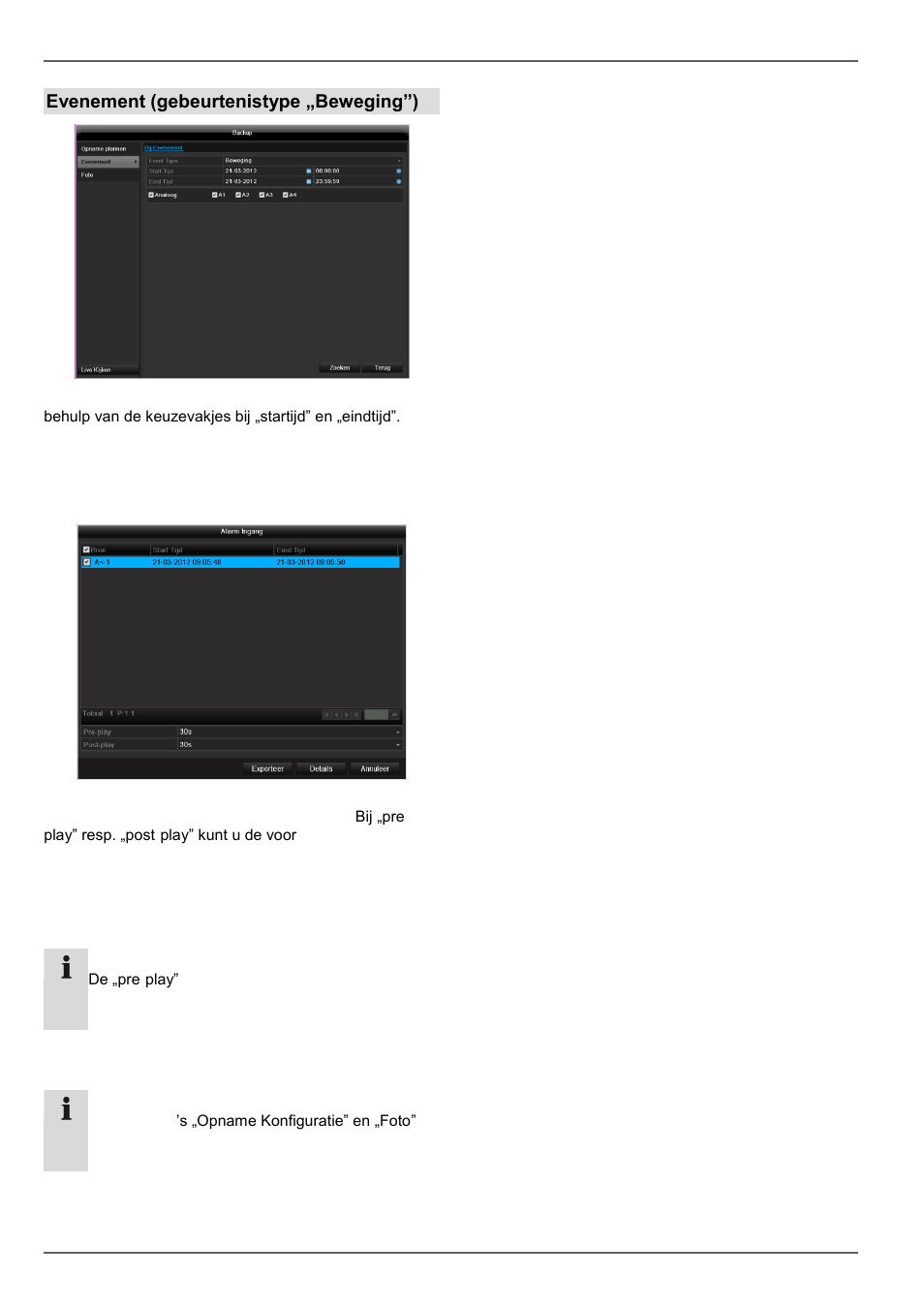 Backup, Evenement (gebeurtenistype „beweging”) | ABUS TVHD80110 Operating instructions User Manual | Page 163 / 408