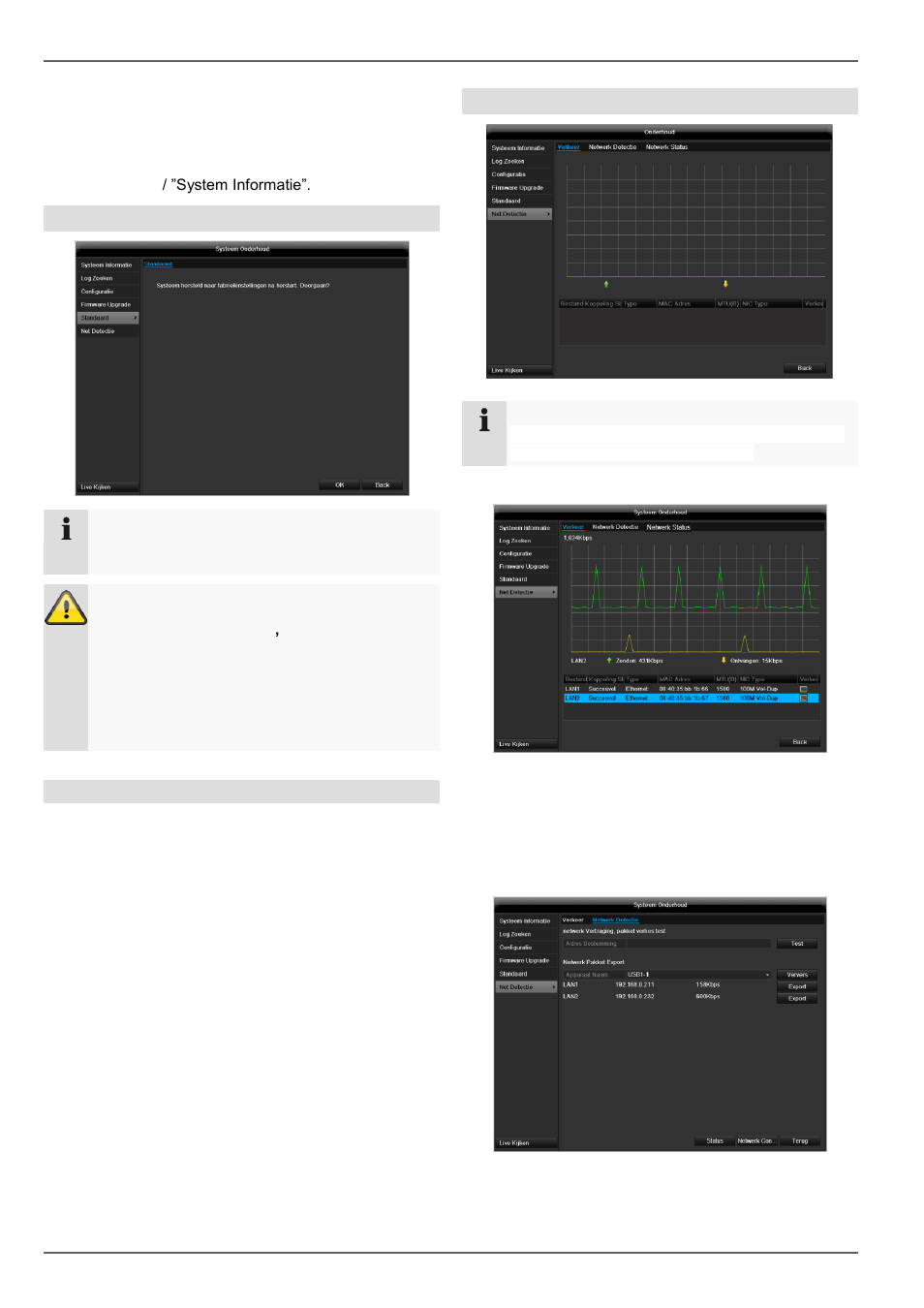 Onderhoud, Standaard, Netzwerk | ABUS TVHD80110 Operating instructions User Manual | Page 166 / 408