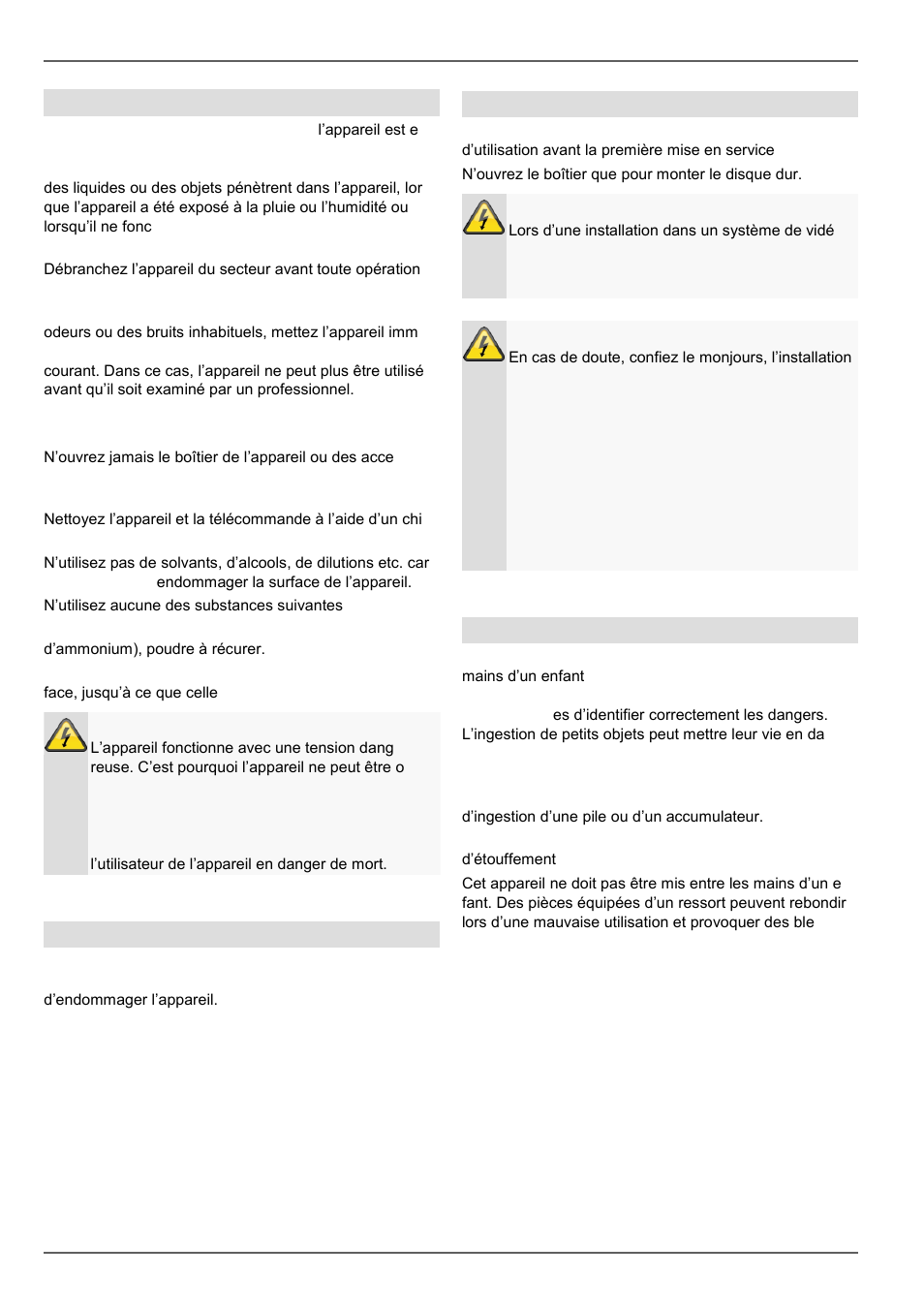 Consignes de sécurité importantes, Maintenance et entretien, Accessoires | Mise en service, Enfants | ABUS TVHD80110 Operating instructions User Manual | Page 188 / 408