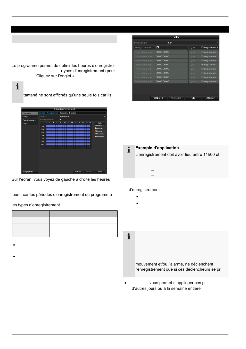 Planning, Configuration d´enregistrement, Configuration | ABUS TVHD80110 Operating instructions User Manual | Page 214 / 408