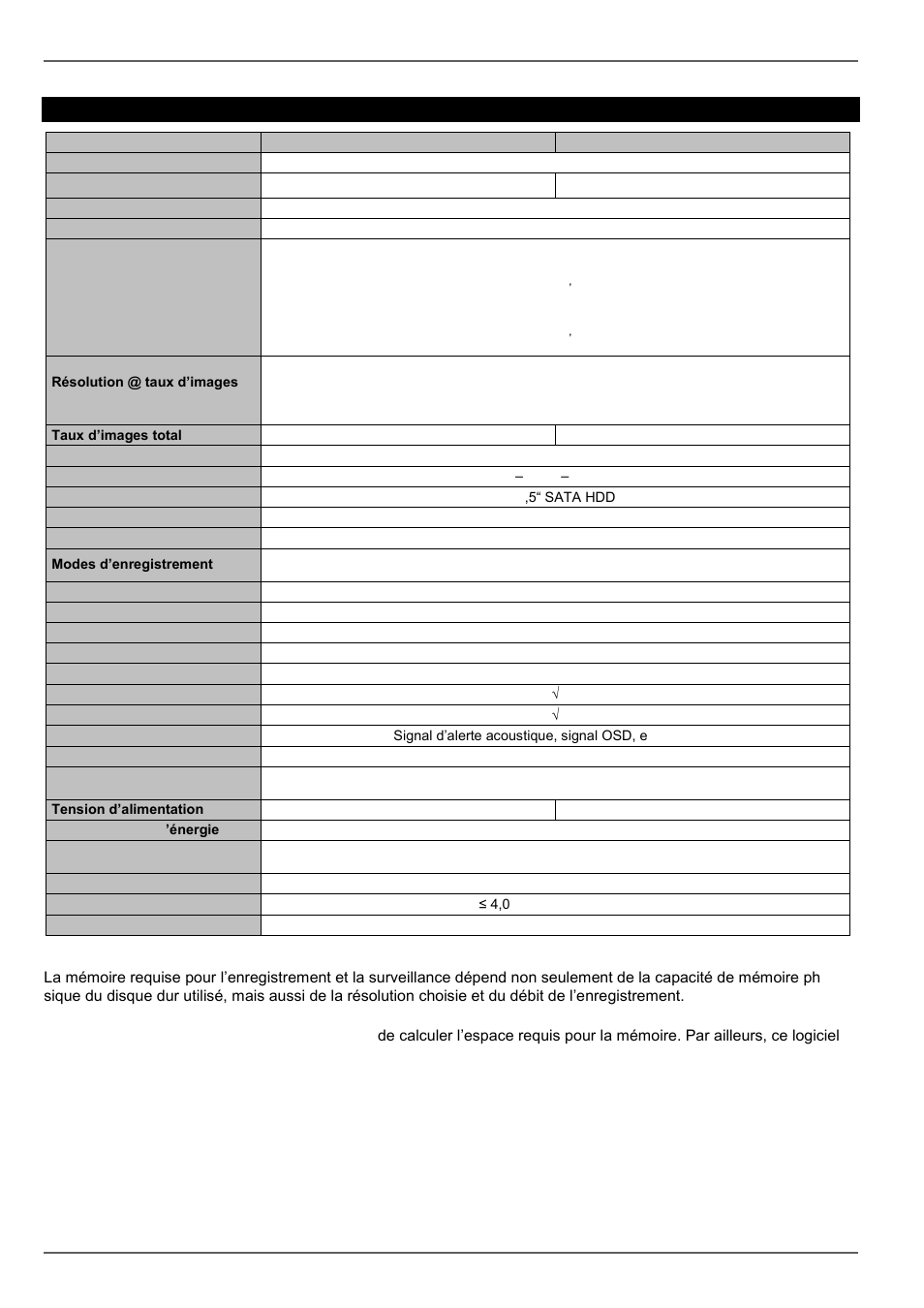 Spécifications techniques | ABUS TVHD80110 Operating instructions User Manual | Page 229 / 408