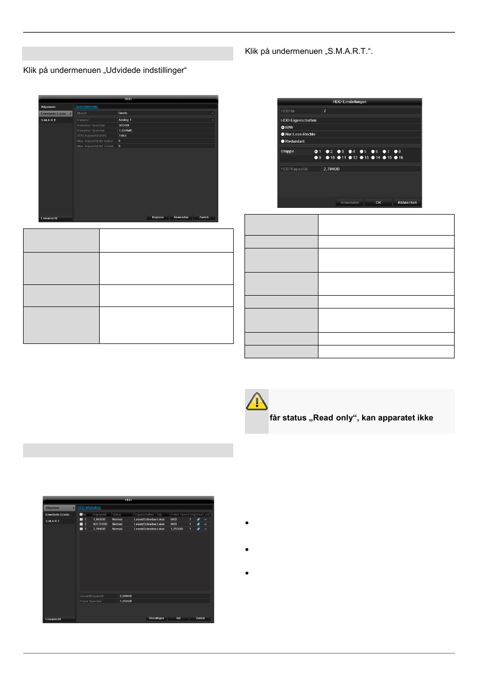 Kontrol af harddiskstatussen, Kameraets harddiskindstillinger, S.m.a.r.t | ABUS TVHD80110 Operating instructions User Manual | Page 276 / 408