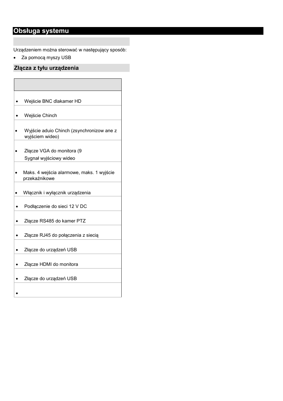 Obsługa systemu, Ogólne informacje, Złącza z tyłu urządzenia | ABUS TVHD80110 Operating instructions User Manual | Page 300 / 408