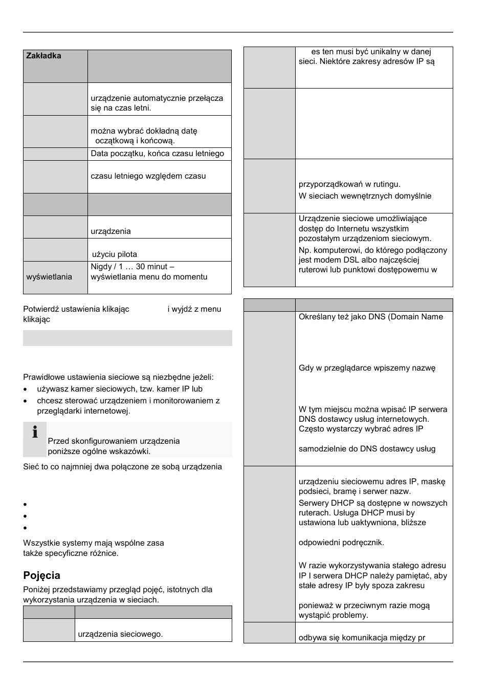 Pojęcia, Ogólne, Konfiguracja | Konfiguracja sieci | ABUS TVHD80110 Operating instructions User Manual | Page 319 / 408