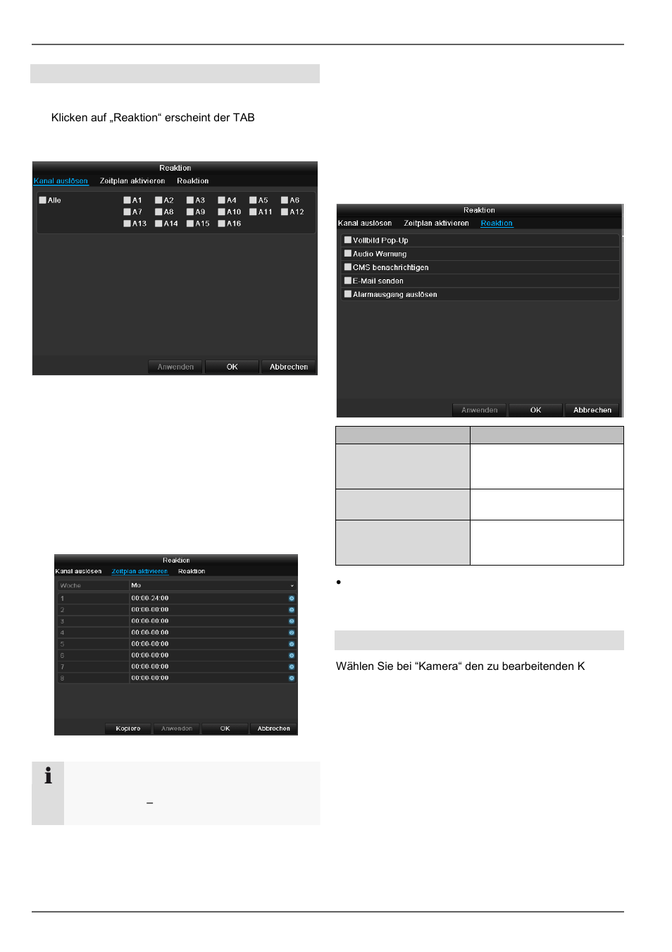 Konfiguration, Reaktion, Privatzone | ABUS TVHD80110 Operating instructions User Manual | Page 34 / 408