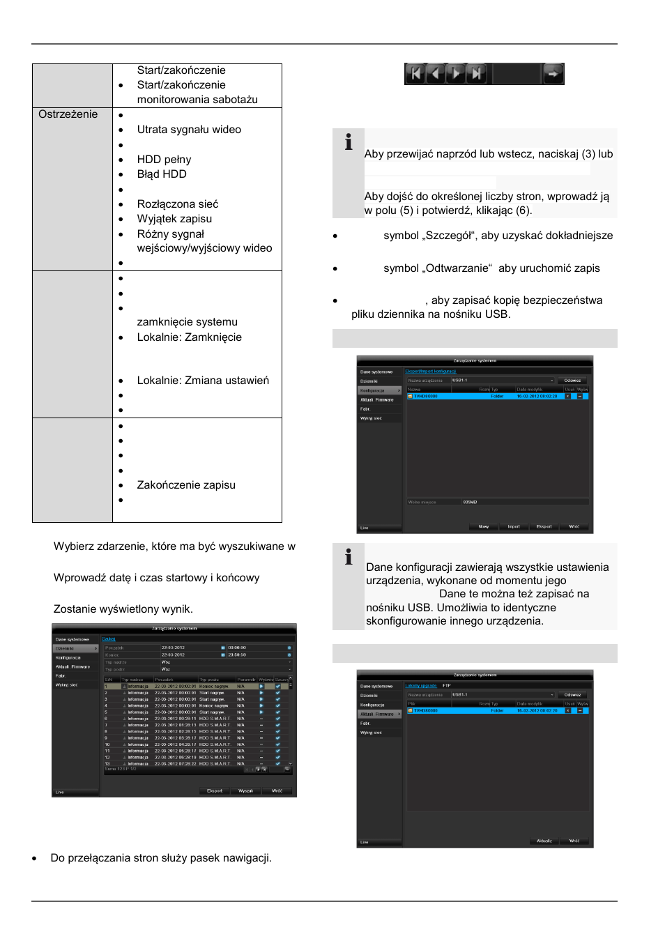 Import/eksport, Uaktualnienie, Konserwacja | ABUS TVHD80110 Operating instructions User Manual | Page 340 / 408
