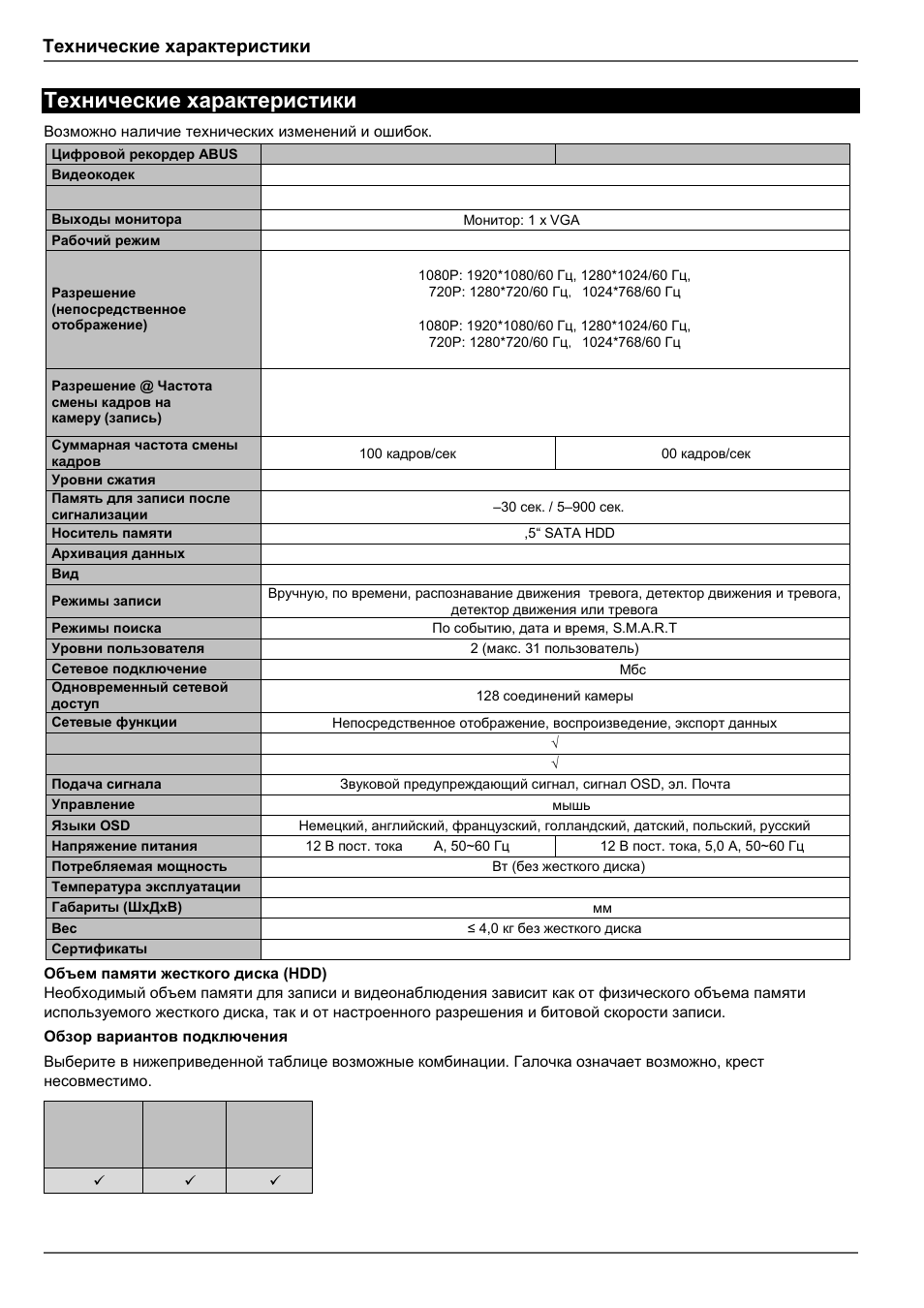 Технические характеристики | ABUS TVHD80110 Operating instructions User Manual | Page 403 / 408