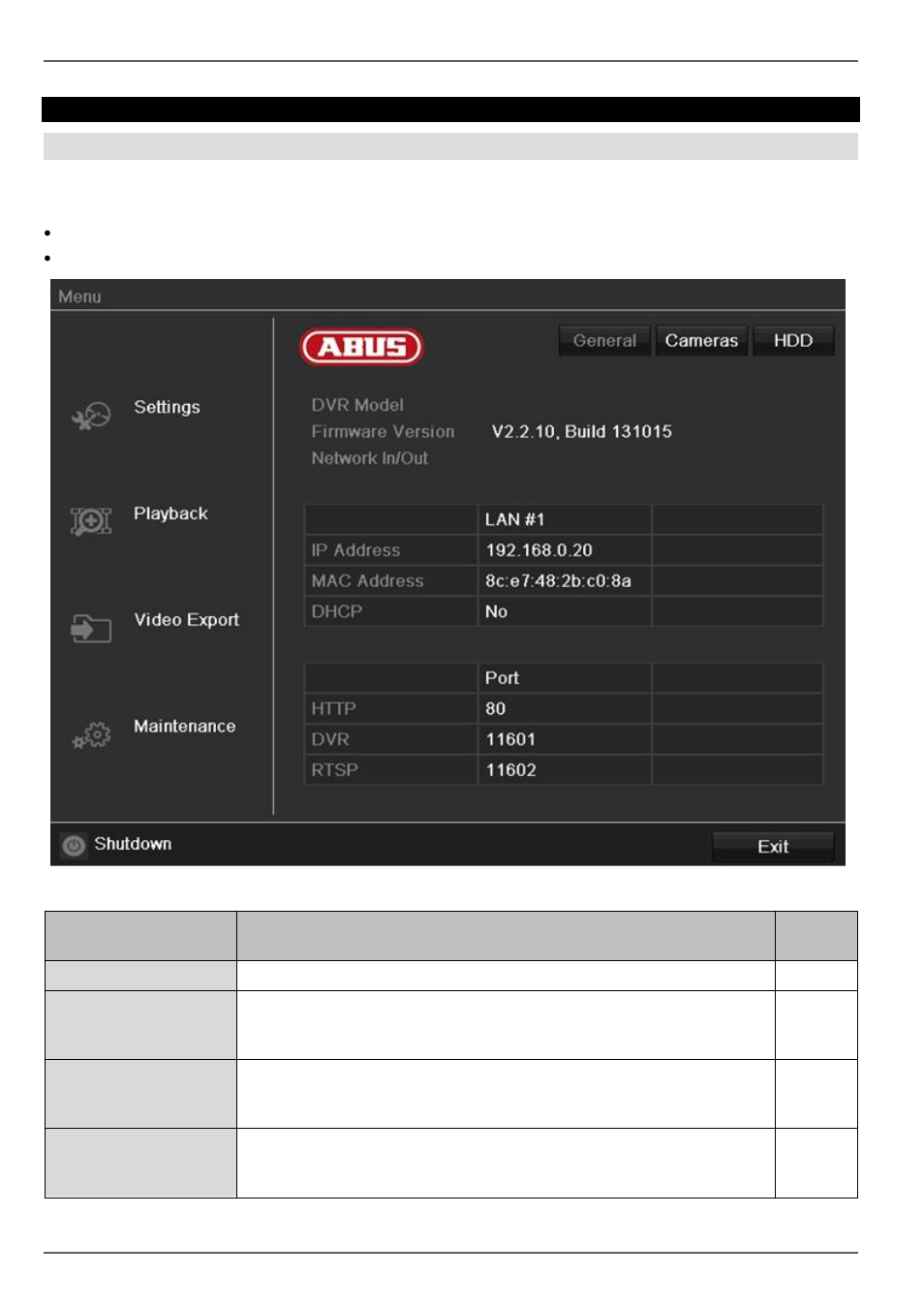 Menu description, Main menu, Menu overview | ABUS TVHD80110 Operating instructions User Manual | Page 81 / 408