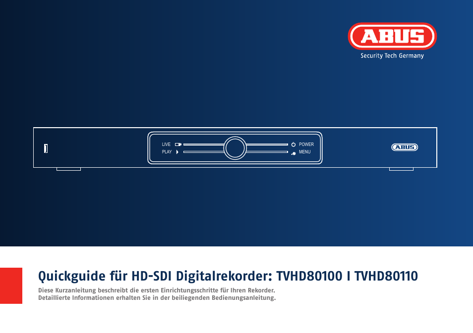 ABUS TVHD80110 Quick operating instructions User Manual | 87 pages