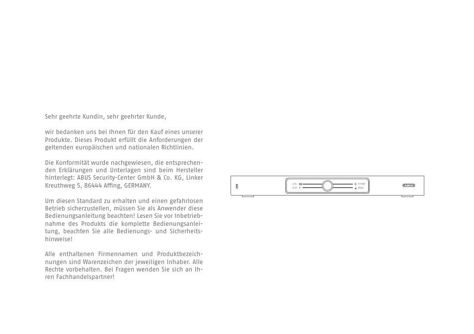 ABUS TVHD80110 Quick operating instructions User Manual | Page 2 / 87