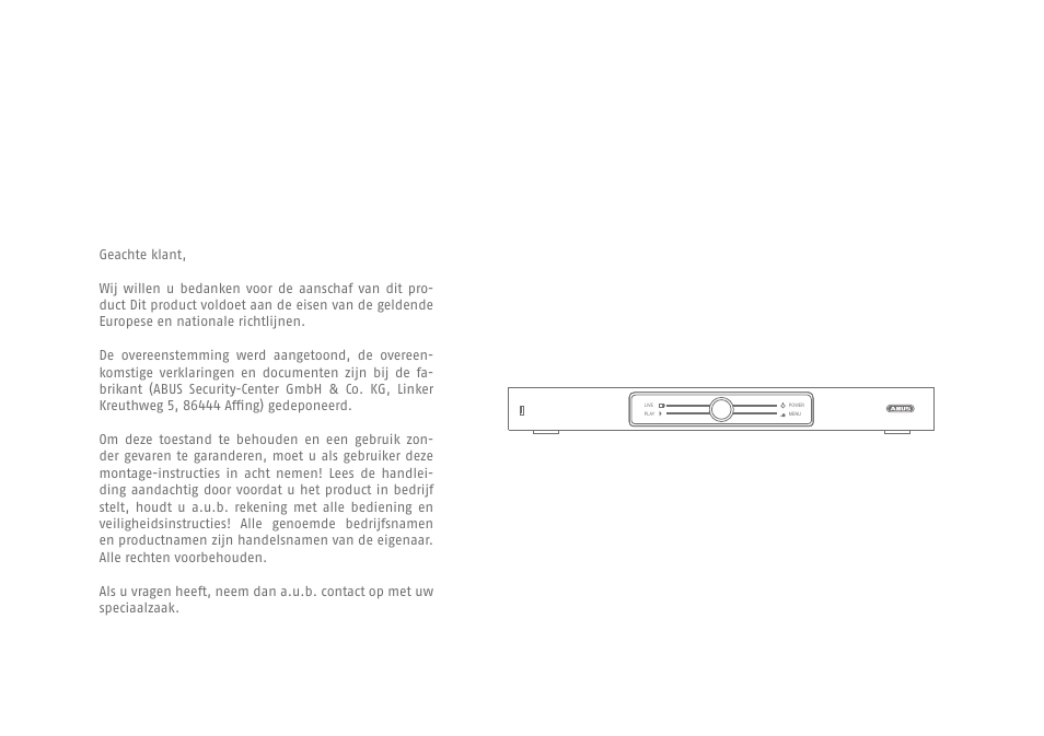 ABUS TVHD80110 Quick operating instructions User Manual | Page 44 / 87