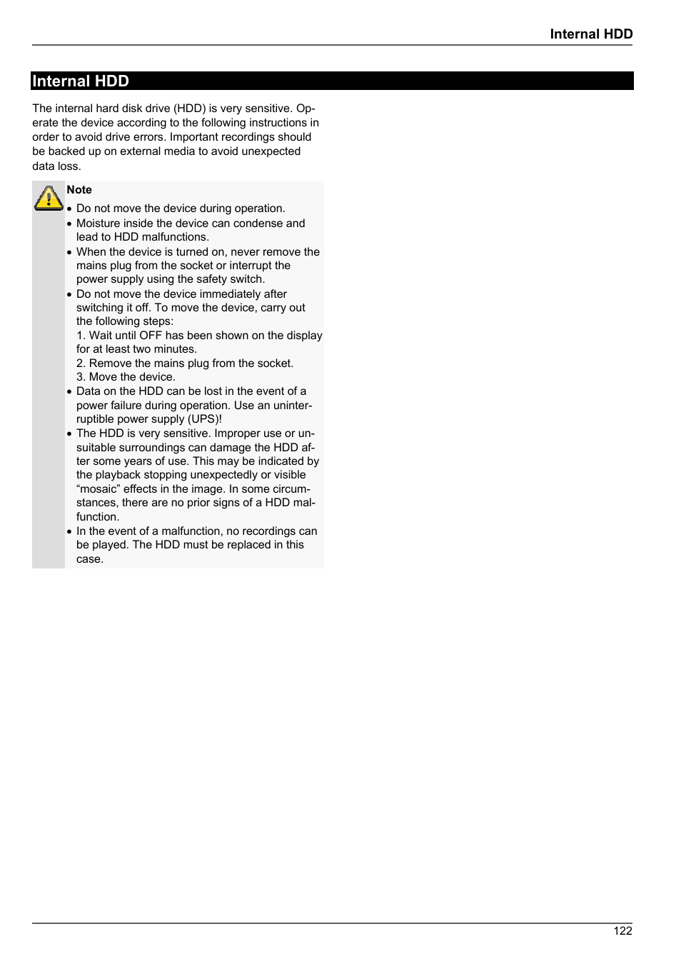 Internal hdd | ABUS TVHD80010 Operating instructions User Manual | Page 122 / 366
