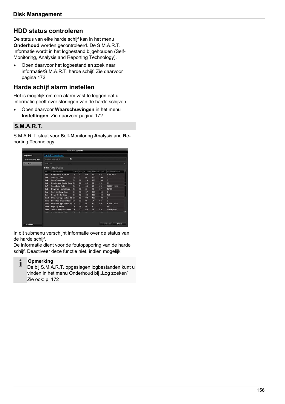 Hdd status controleren, Harde schijf alarm instellen | ABUS TVHD80010 Operating instructions User Manual | Page 156 / 366