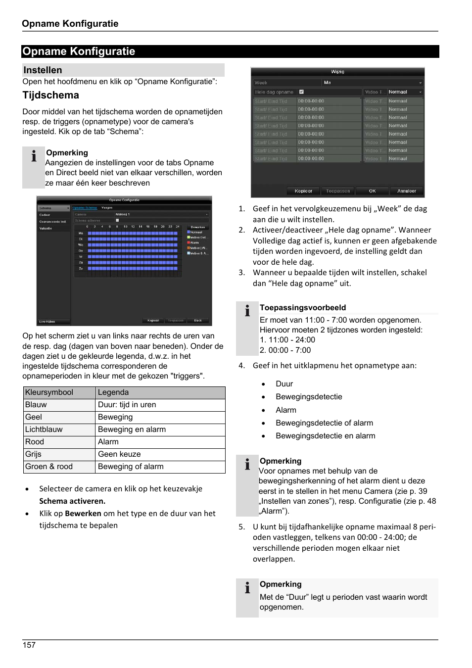Opname konfiguratie, Tijdschema | ABUS TVHD80010 Operating instructions User Manual | Page 157 / 366