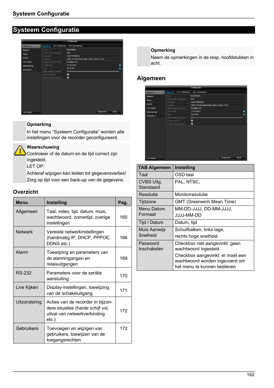 Systeem configuratie, Algemeen | ABUS TVHD80010 Operating instructions User Manual | Page 162 / 366