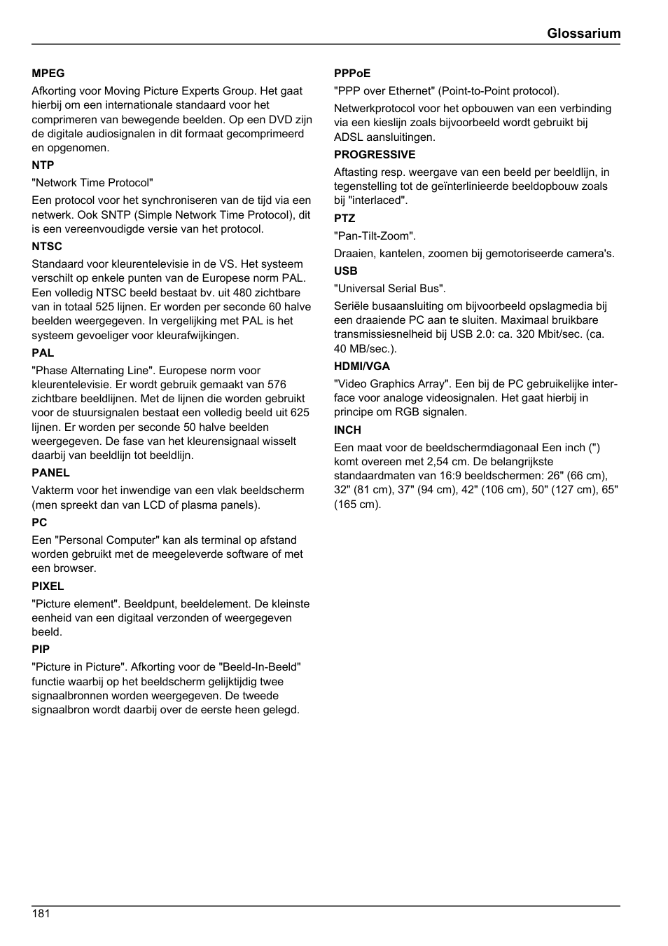 Glossarium | ABUS TVHD80010 Operating instructions User Manual | Page 181 / 366