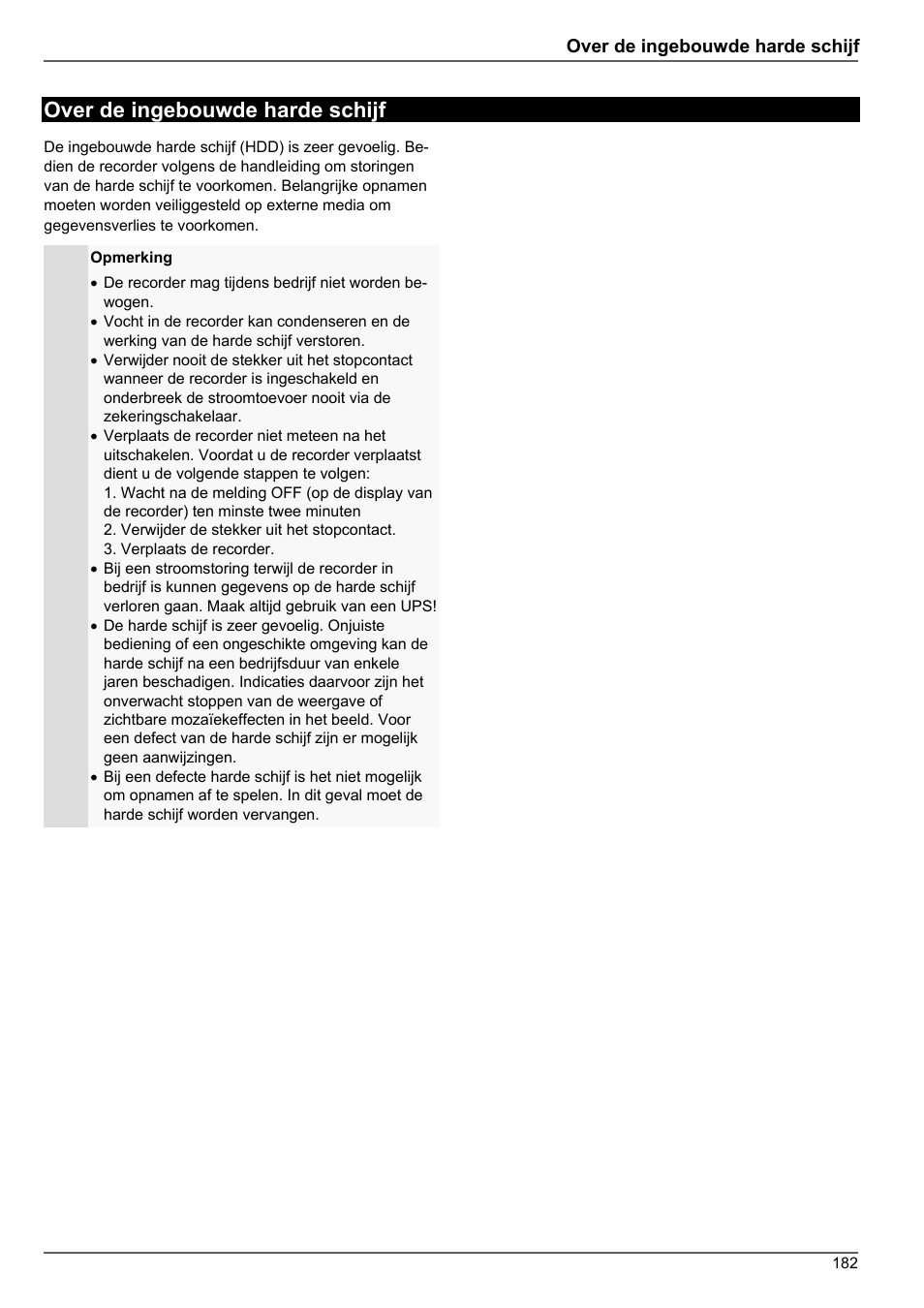 Over de ingebouwde harde schijf | ABUS TVHD80010 Operating instructions User Manual | Page 182 / 366