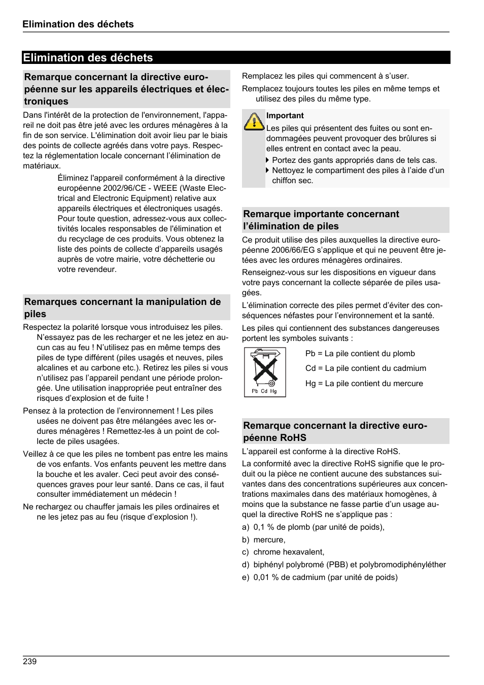 Elimination des déchets | ABUS TVHD80010 Operating instructions User Manual | Page 239 / 366