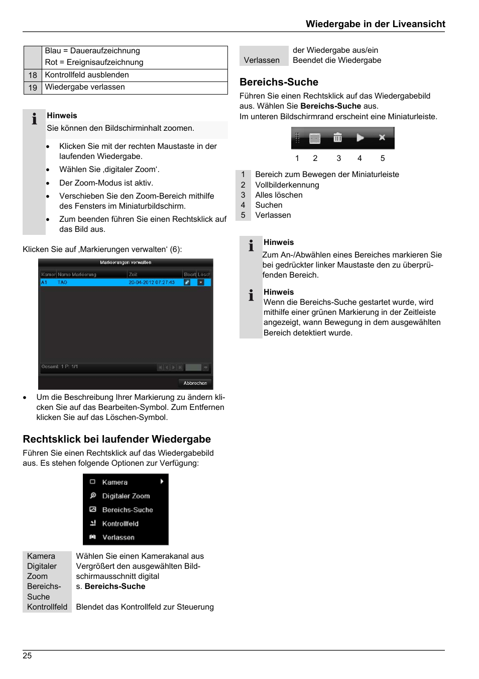 Rechtsklick bei laufender wiedergabe, Bereichs-suche | ABUS TVHD80010 Operating instructions User Manual | Page 25 / 366