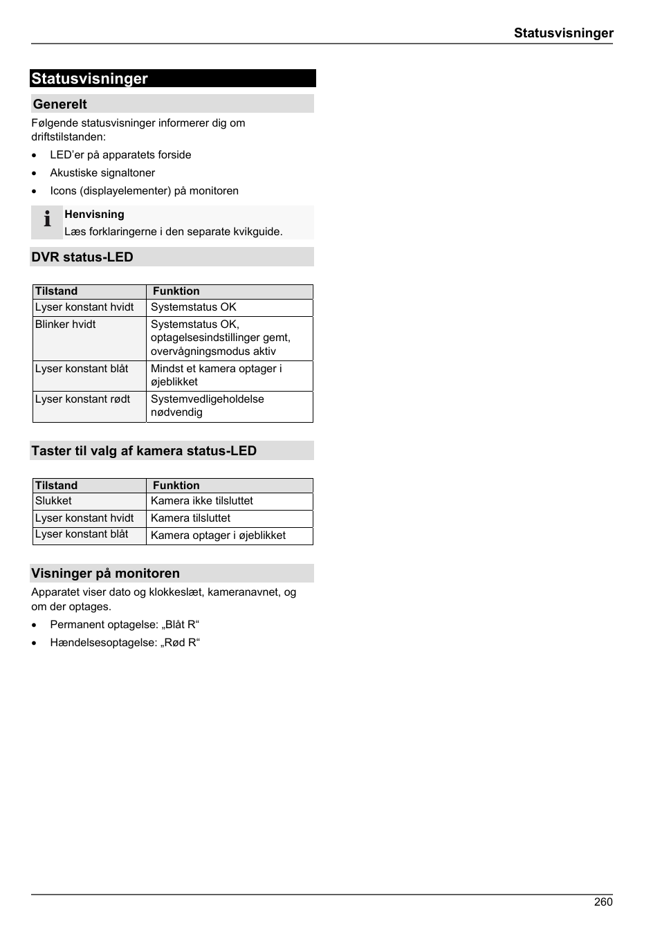 Statusvisninger | ABUS TVHD80010 Operating instructions User Manual | Page 260 / 366