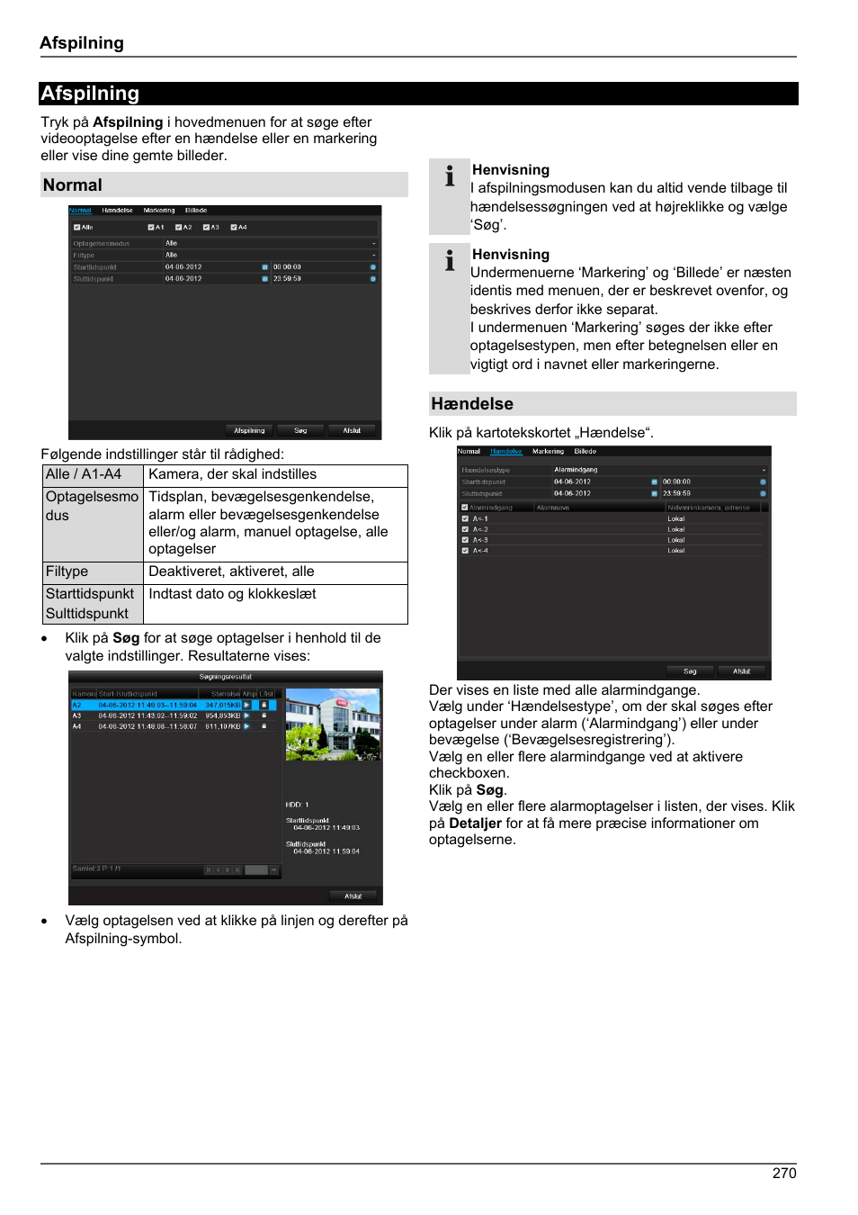 Afspilning | ABUS TVHD80010 Operating instructions User Manual | Page 270 / 366