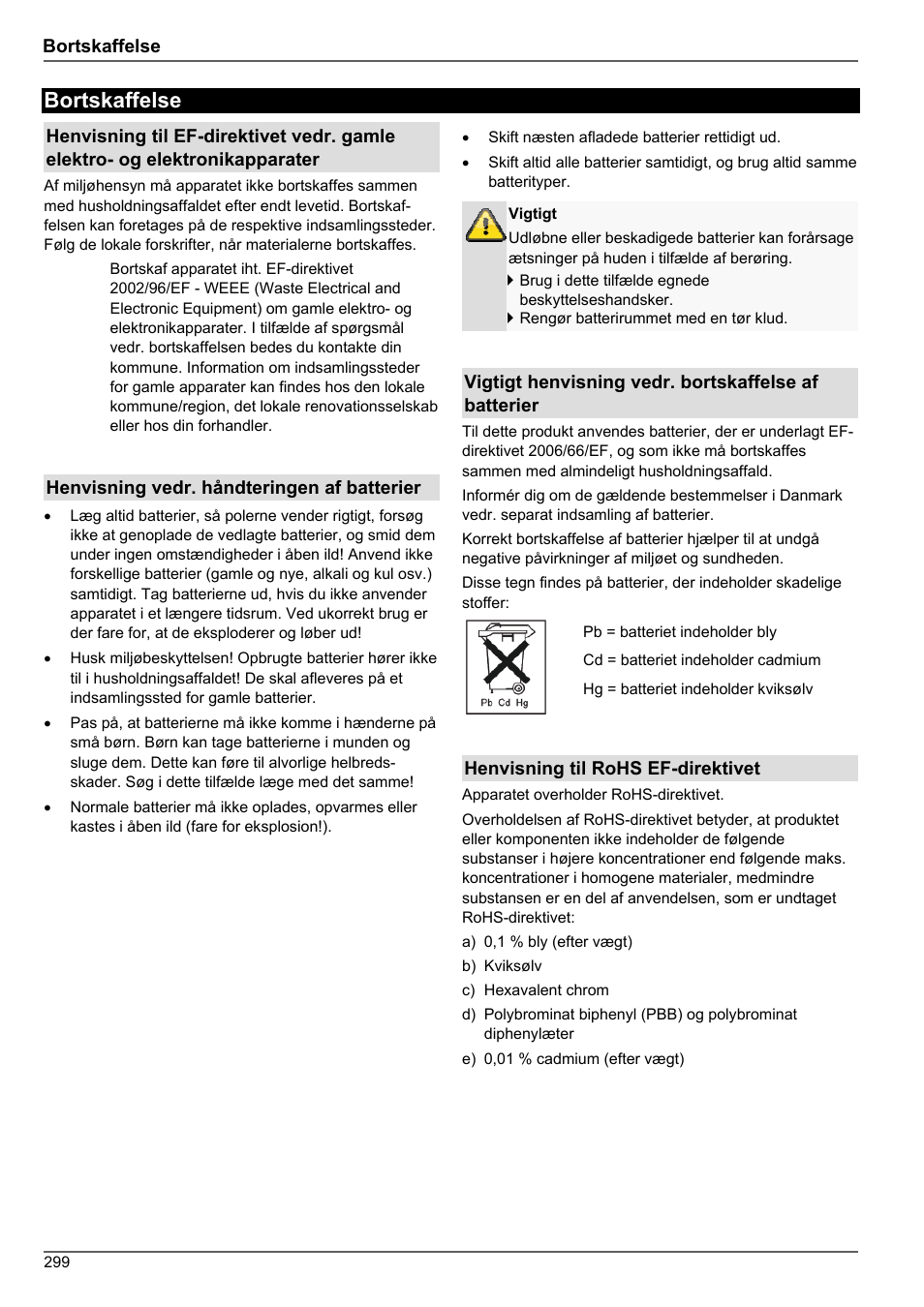Bortskaffelse | ABUS TVHD80010 Operating instructions User Manual | Page 299 / 366