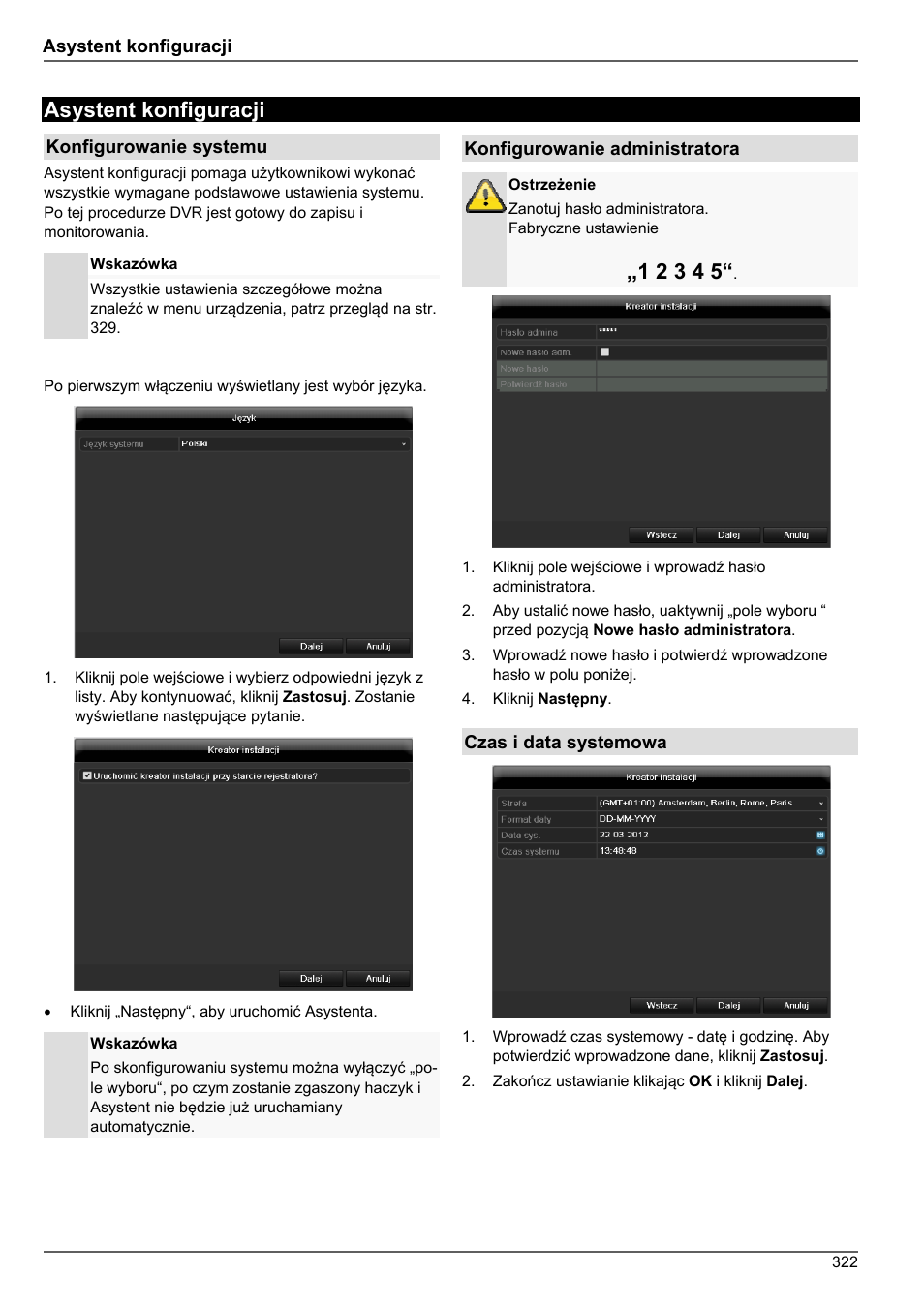 Asystent konfiguracji | ABUS TVHD80010 Operating instructions User Manual | Page 322 / 366