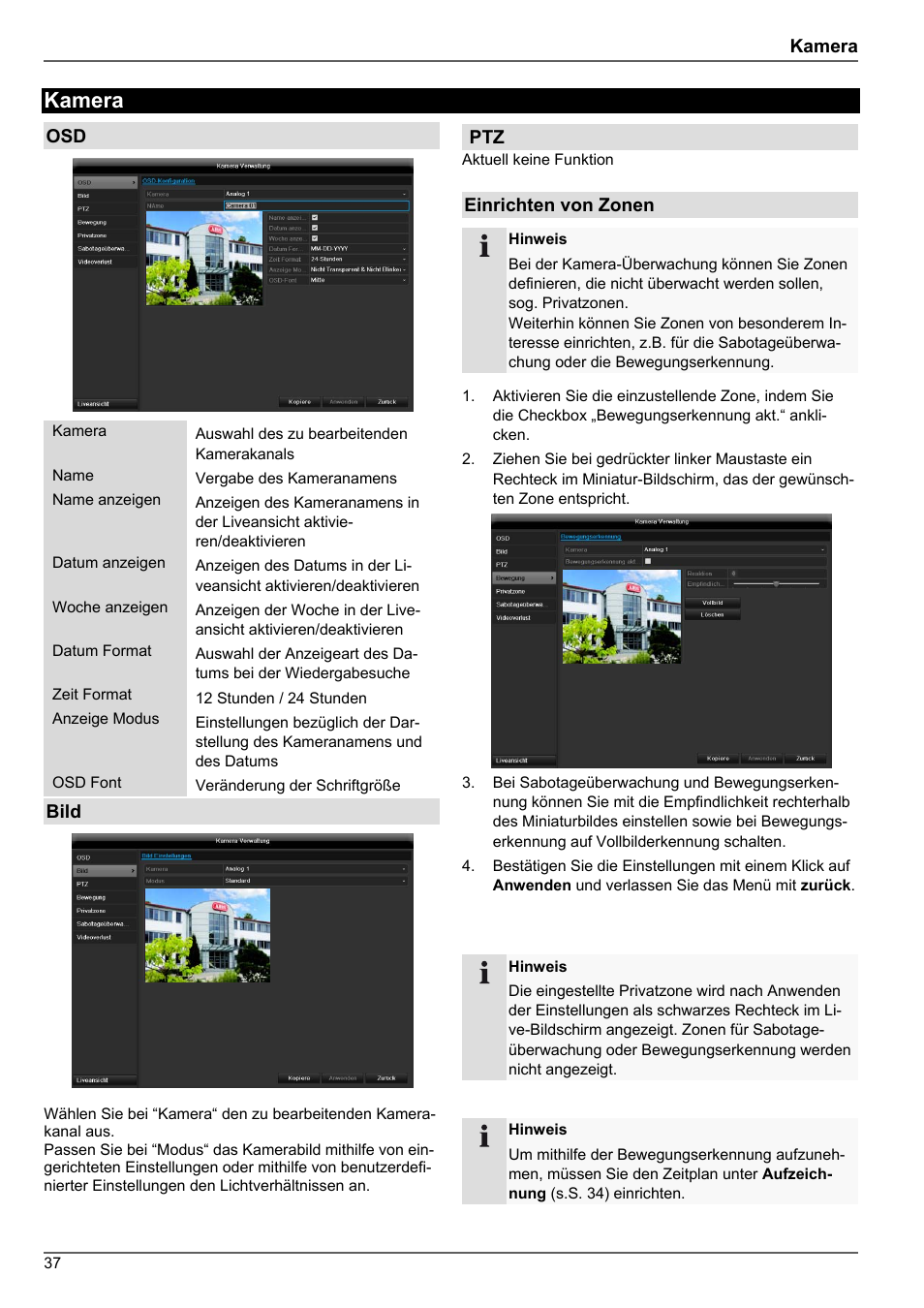 Kamera | ABUS TVHD80010 Operating instructions User Manual | Page 37 / 366