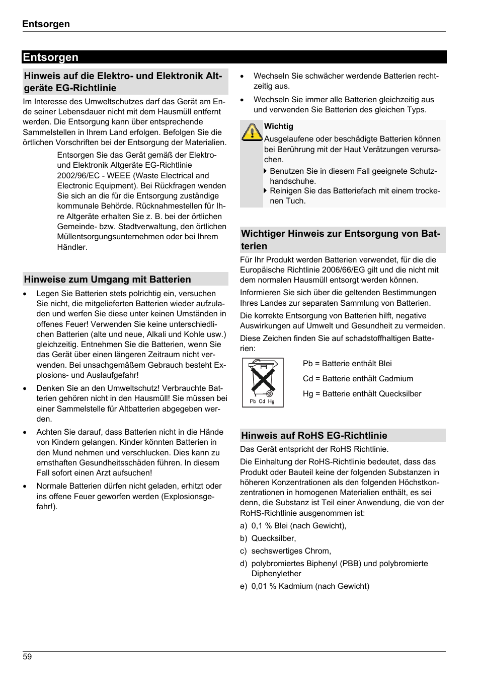 Entsorgen | ABUS TVHD80010 Operating instructions User Manual | Page 59 / 366