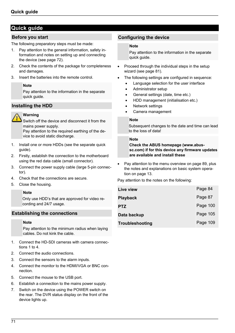 Quick guide | ABUS TVHD80010 Operating instructions User Manual | Page 71 / 366