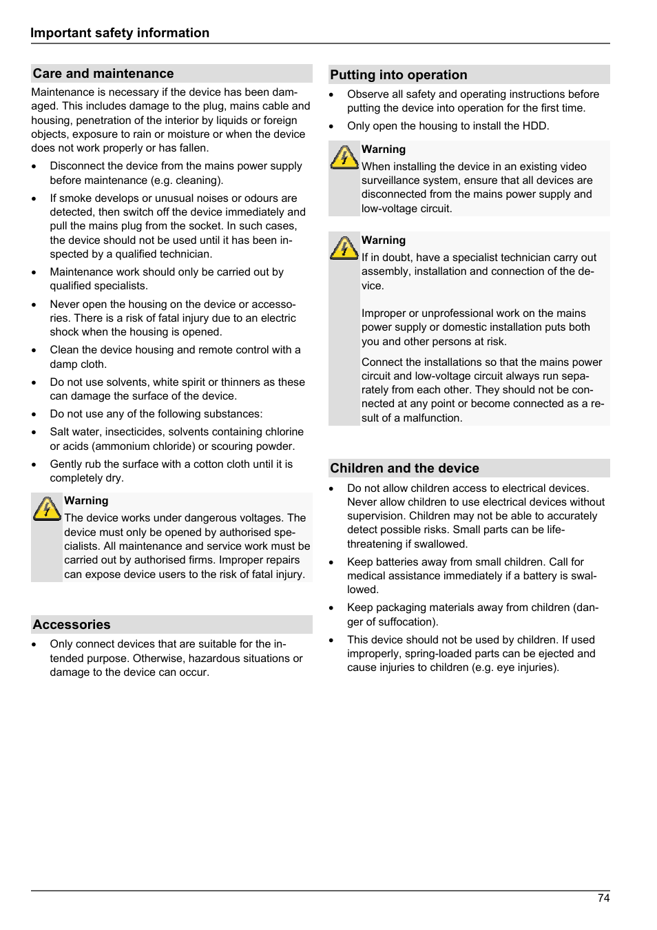 ABUS TVHD80010 Operating instructions User Manual | Page 74 / 366