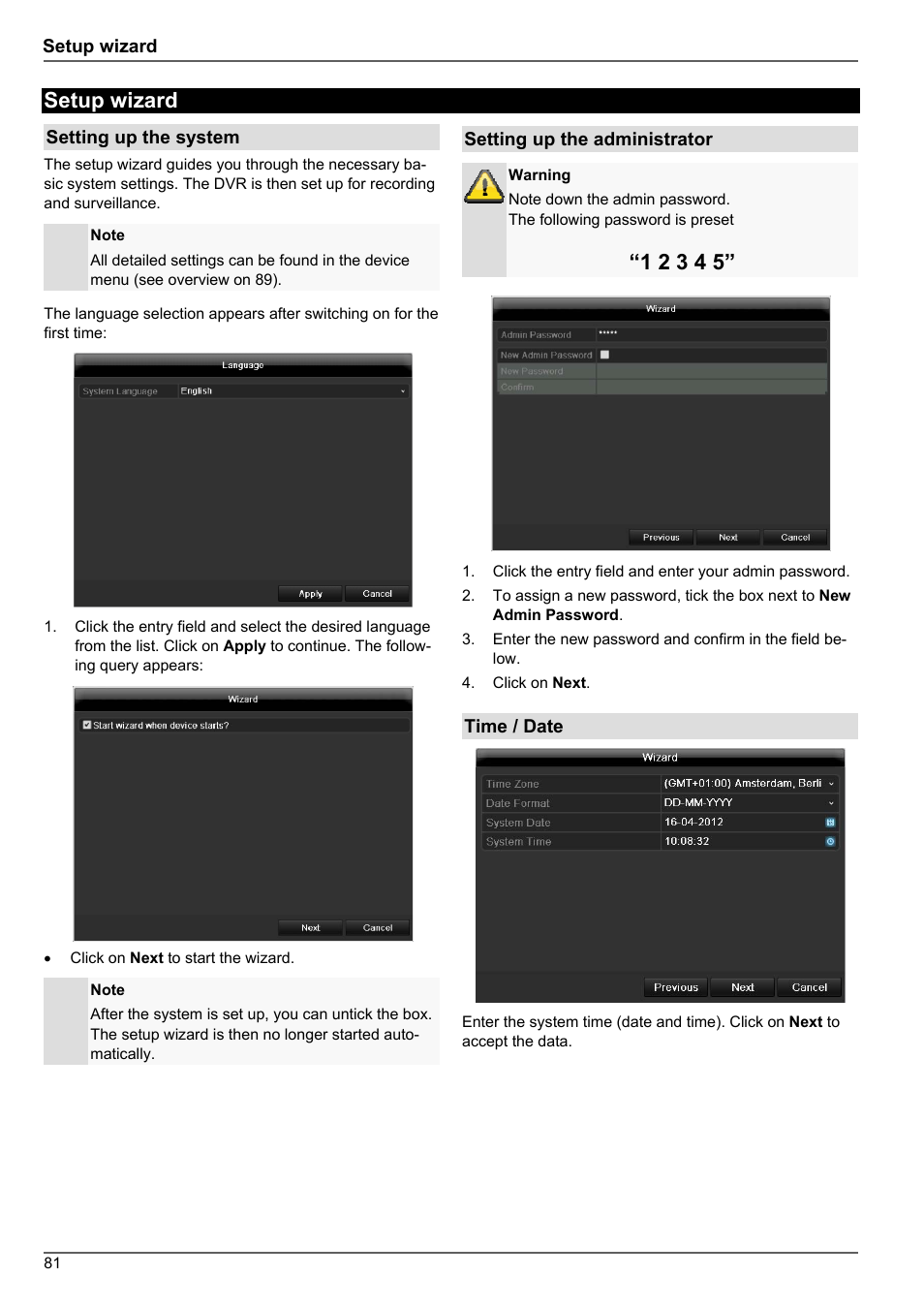 Setup wizard | ABUS TVHD80010 Operating instructions User Manual | Page 81 / 366