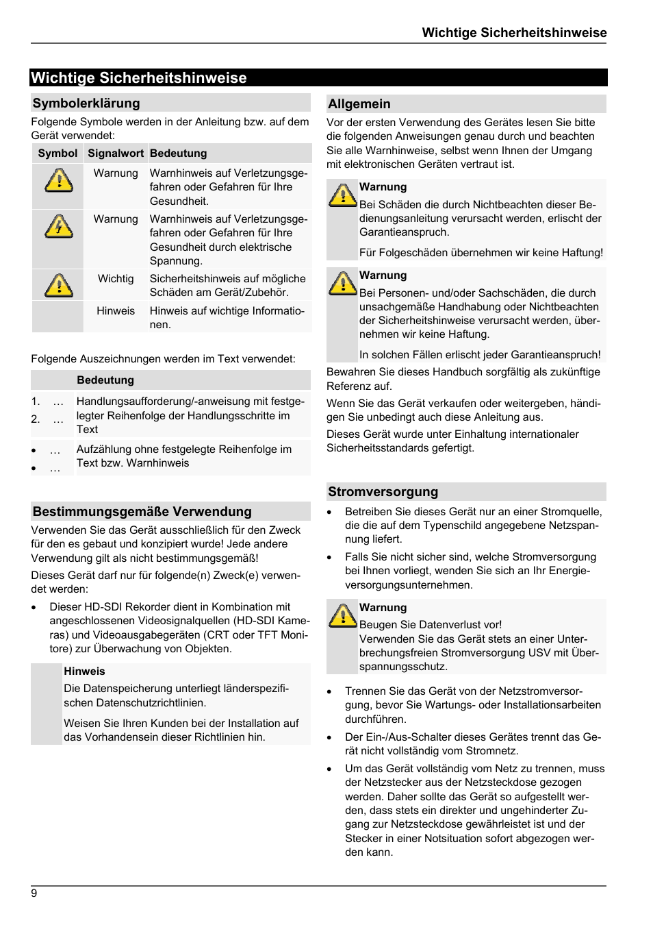 Wichtige sicherheitshinweise | ABUS TVHD80010 Operating instructions User Manual | Page 9 / 366