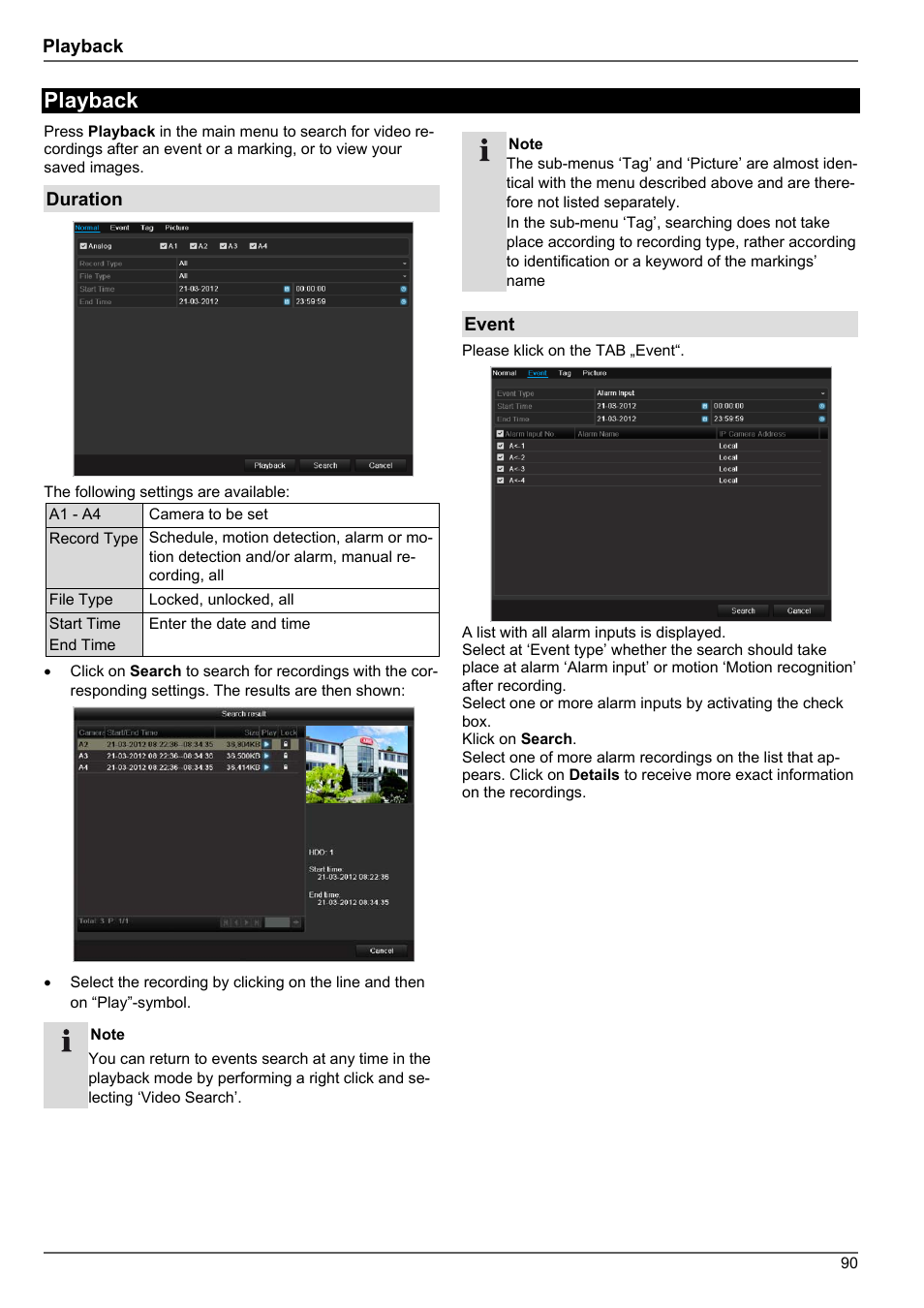 Playback | ABUS TVHD80010 Operating instructions User Manual | Page 90 / 366
