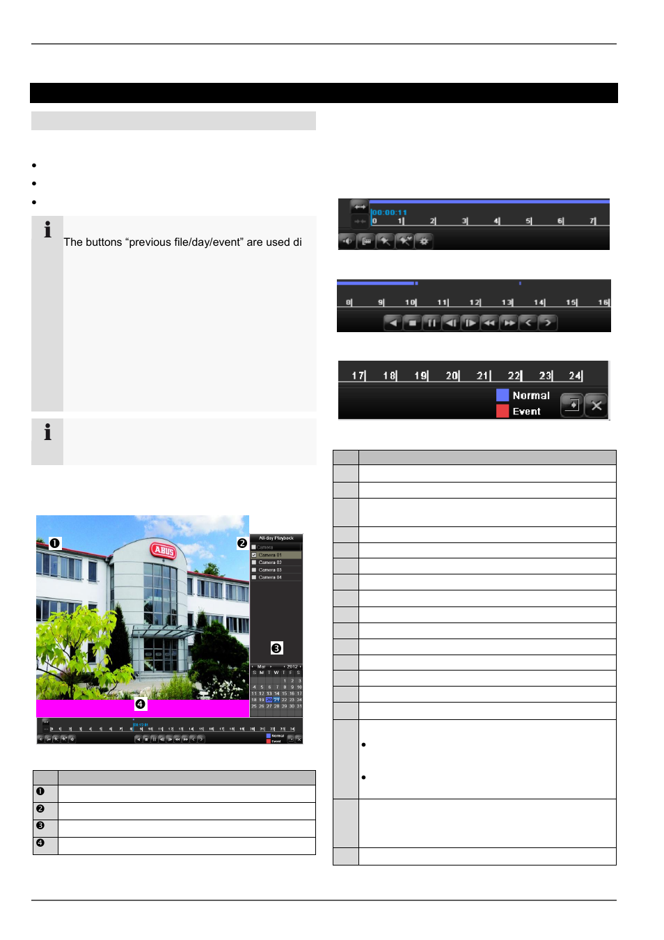 Fehler! kein gültiges resultat für tabel- le, Playback | ABUS TVVR45021 Operating instructions User Manual | Page 112 / 458
