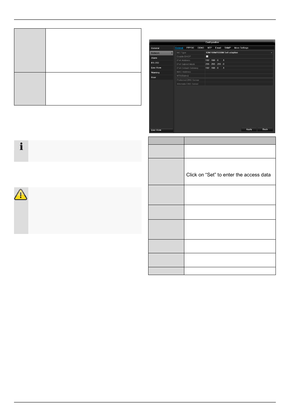 Network layout, Network-configuration, Settings | ABUS TVVR45021 Operating instructions User Manual | Page 119 / 458