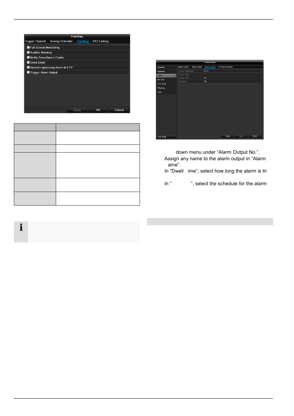 Settings, Alarm output | ABUS TVVR45021 Operating instructions User Manual | Page 124 / 458
