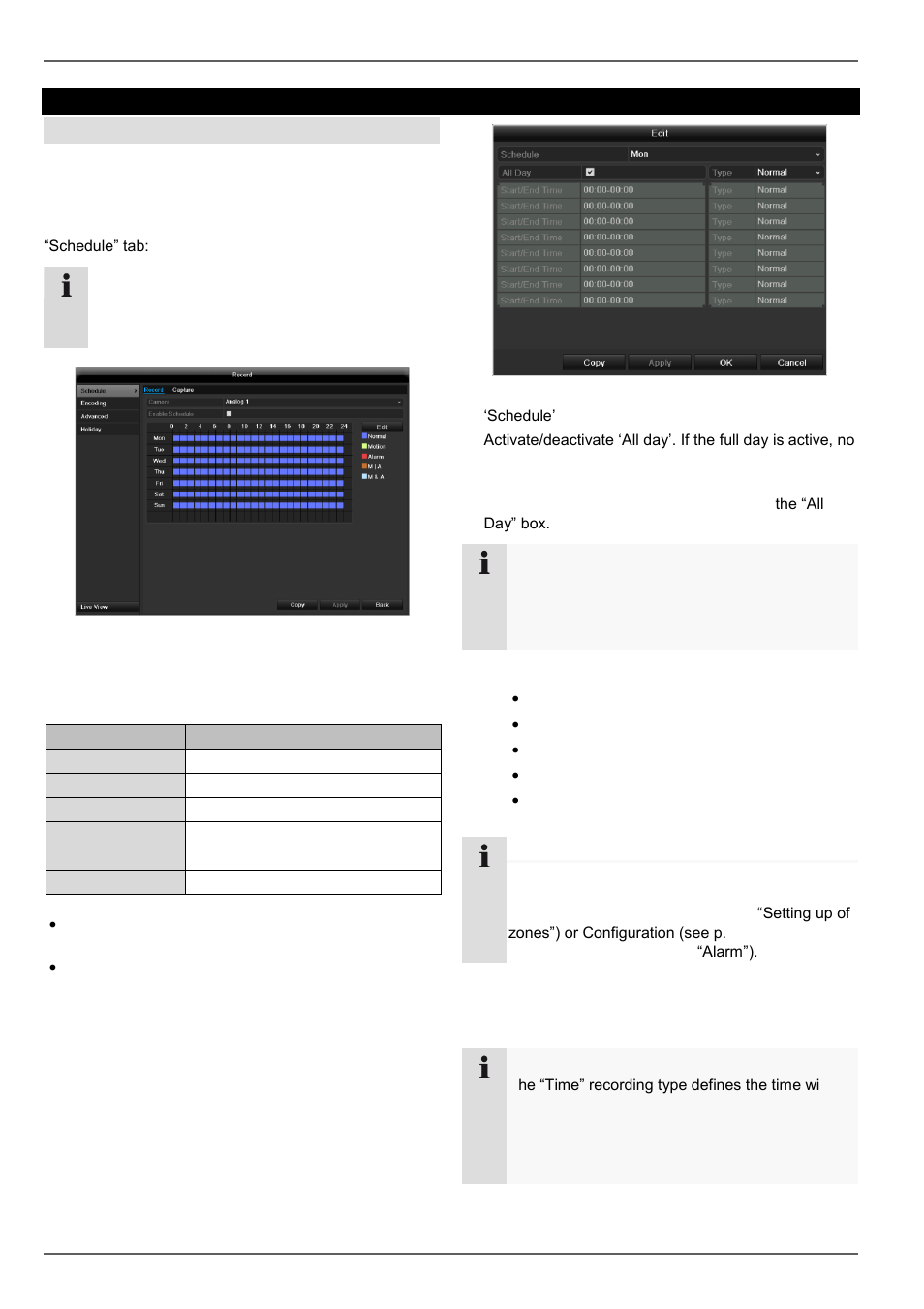 Record, Schedule, Settings | Setting up | ABUS TVVR45021 Operating instructions User Manual | Page 130 / 458