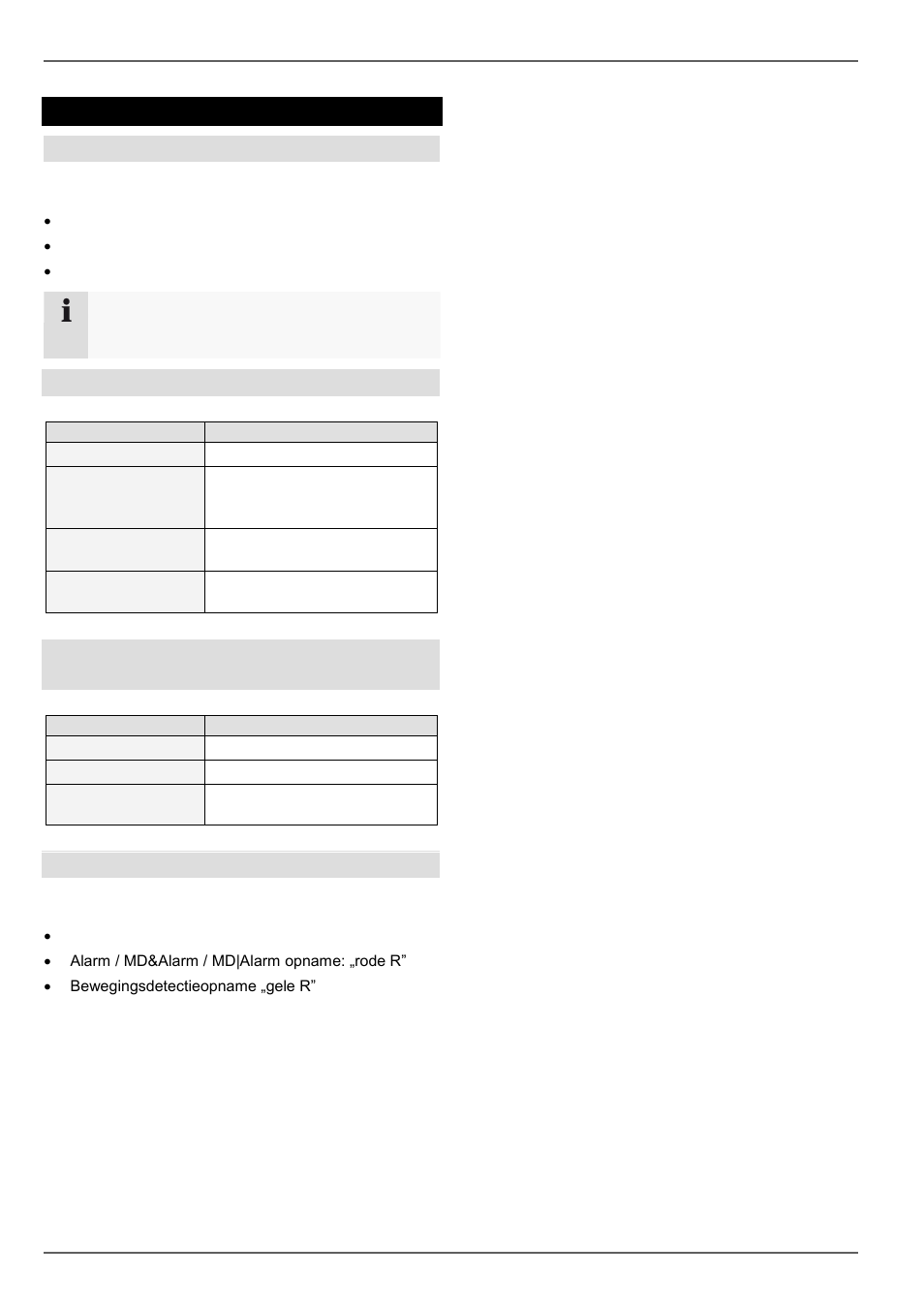 Statusindicatoren, Algemeen, Dvr status led | Selectietoetsen voor de camera's status led, Informatie op de monitor | ABUS TVVR45021 Operating instructions User Manual | Page 181 / 458